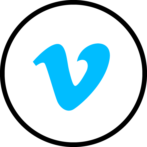 Vimeo Free Social Media Blue Round Outline Icon Design