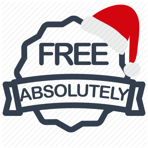 Absolutely, Christmas, Free, Label, Sale Icon
