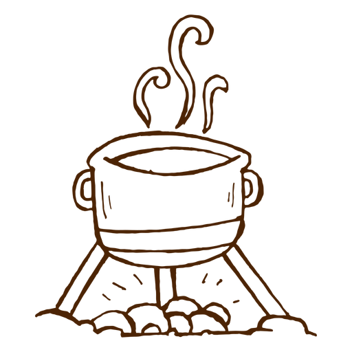Hand Drawn Camping Cooking Pot Icon