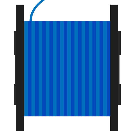 Print, Blue, Filament, Spool Icon