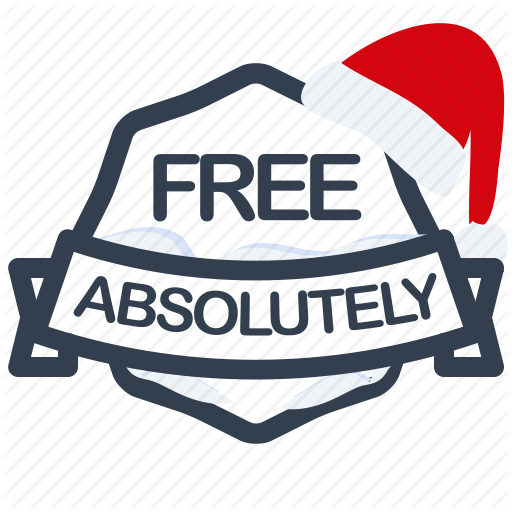 Absolutely, Christmas, Free, Guarantee, Label, Santa Icon