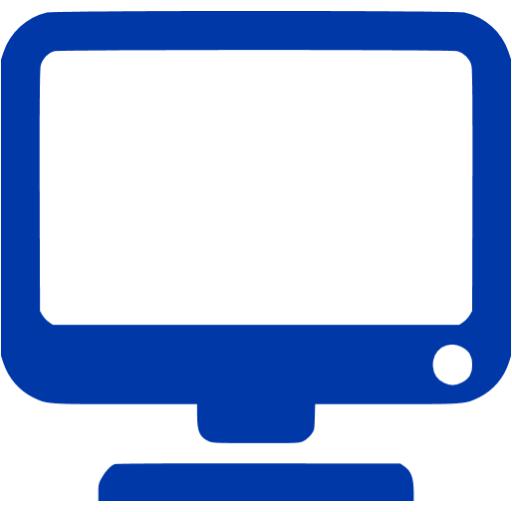 Royal Azure Blue Monitor Icon