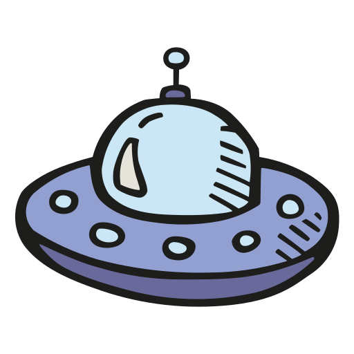 Alien, Ship Icon Free Of Space Hand Drawn Color Sticker