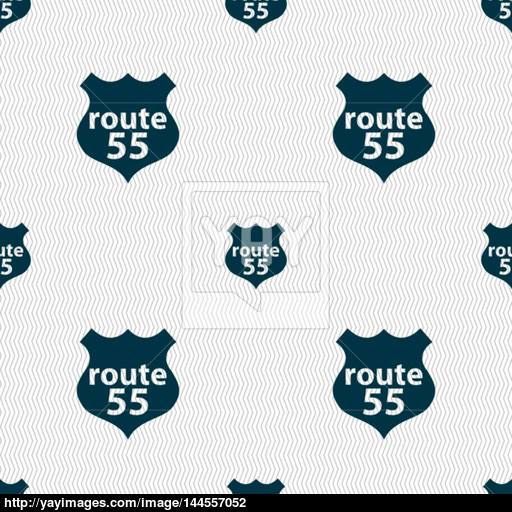 Route Highway Icon Sign Seamless Abstract Background