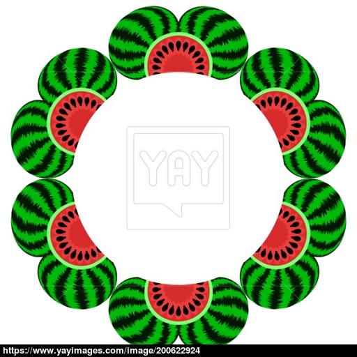 Fresh Ripe Watermelon Icon Vector