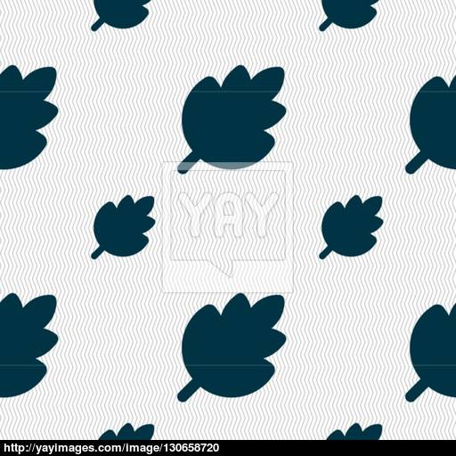 Leaf, Fresh Natural Product Icon Sign Seamless Pattern