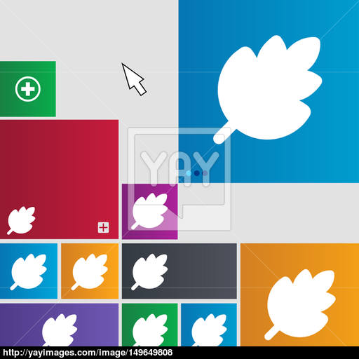 Leaf, Fresh Natural Product Icon Sign Buttons Modern Interface