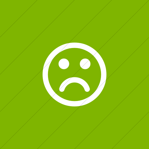 Flat Square White On Green Bootstrap Font Awesome Frown