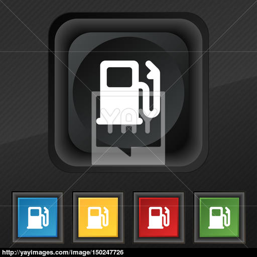 Petrol Or Gas Station, Car Fuel Icon Symbol Set Of Five Colorful