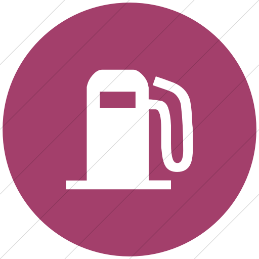 Flat Circle White On Pink Classica Fuel Pump Icon
