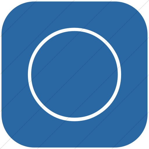 Flat Rounded Square White On Blue Classica Full Moon Icon