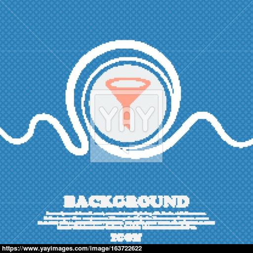 Funnel Icon Sign Blue And White Abstract Background Flecked