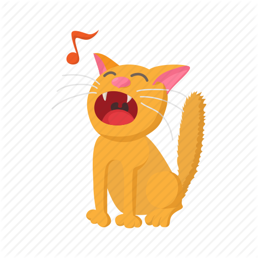 Cartoon, Cat, Character, Cute, Funny, Sign, Singing Icon