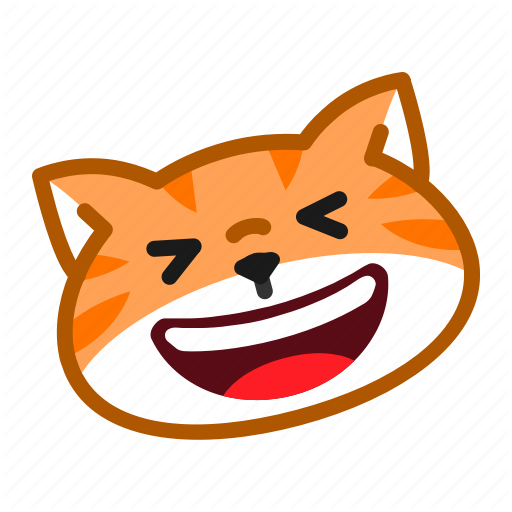 Cat, Cute, Emoticon, Funny, Happy, Joyful, Laughing Icon