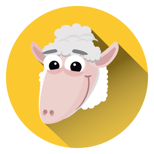 Sheep Cartoon Circle Icon