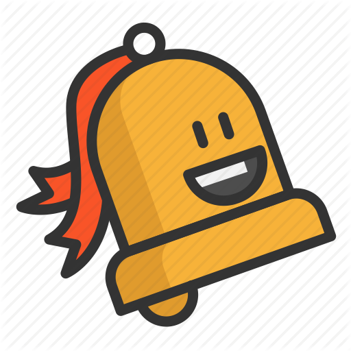 Bell, Cartoon, Christmas, Cute, Funny Icon