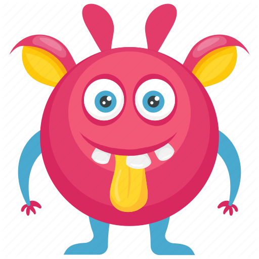 Beast, Demon, Furry Round Monster, Monster Character, Pink Monster
