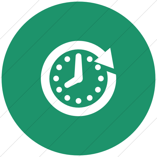 Flat Circle White On Aqua Raphael Clock Future Icon