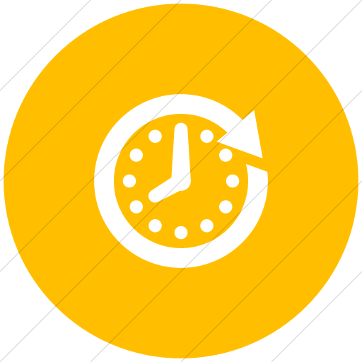 Flat Circle White On Yellow Raphael Clock Future Icon