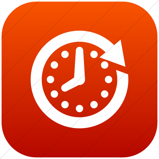 Flat Rounded Square White On Red Gradient Raphael Clock