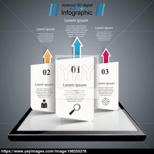 Digital Gadget, Smartphone Tablet Icon Business Infographic
