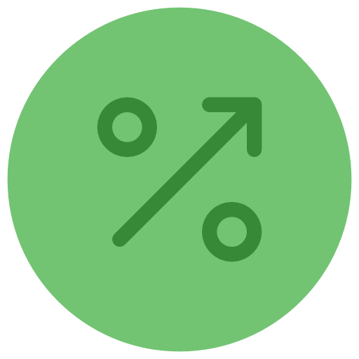 Percentage, Profit, Gain, Finance, Business Icon Free