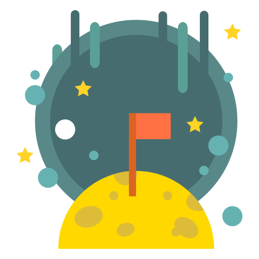 Flag, Galaxy, Goal, Lunar, Moon, Planet, Space Icon Free