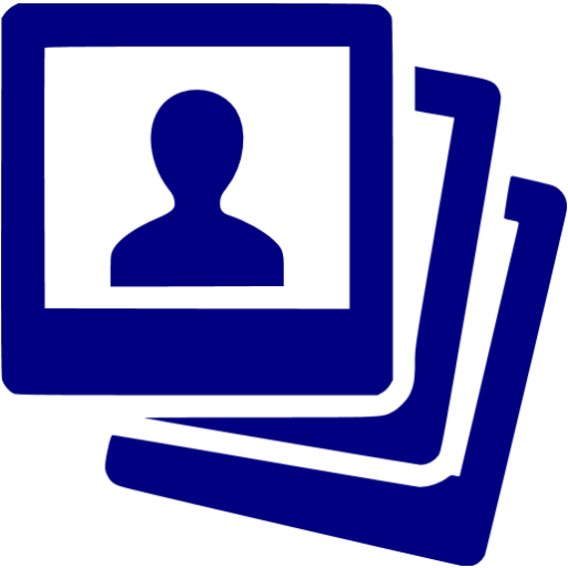 Navy Blue Stack Of Photos Icon