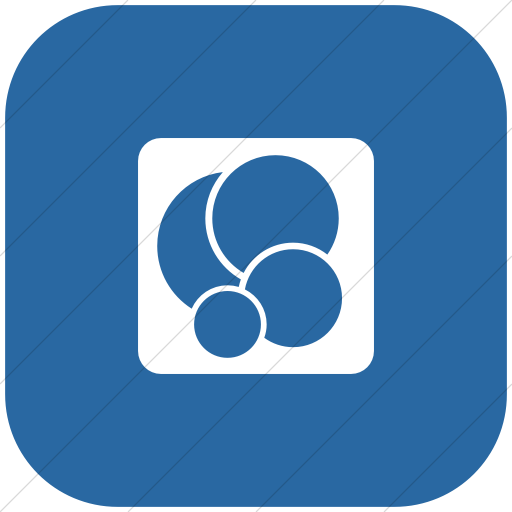 Flat Rounded Square White On Blue Foundation Social