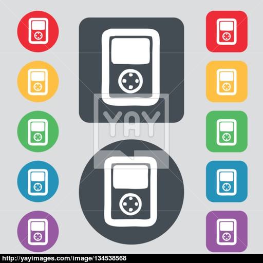 Tetris, Video Game Console Icon Sign A Set Of Colored Buttons