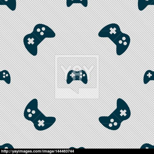 Joystick Sign Icon Video Game Symbol Seamless Pattern