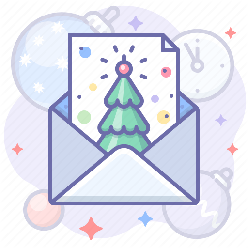 Holiday, Mail, New Year, Tree, Xmas Icon