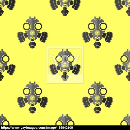 Gas Mask Seamless Pattern Respirator Icon Texture Vector