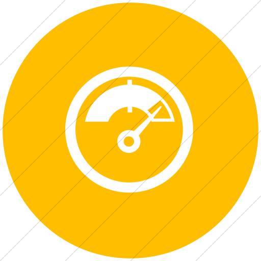 Flat Circle White On Yellow Classica Indicator Gauge Icon