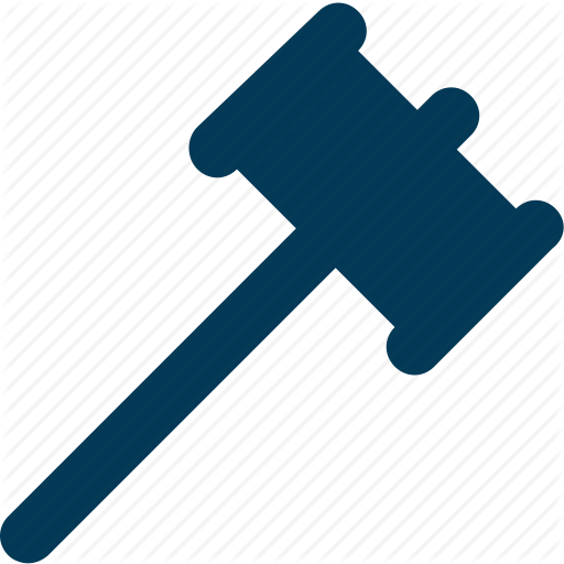 Auction, Gavel, Justice, Law Symbol, Mallet Icon