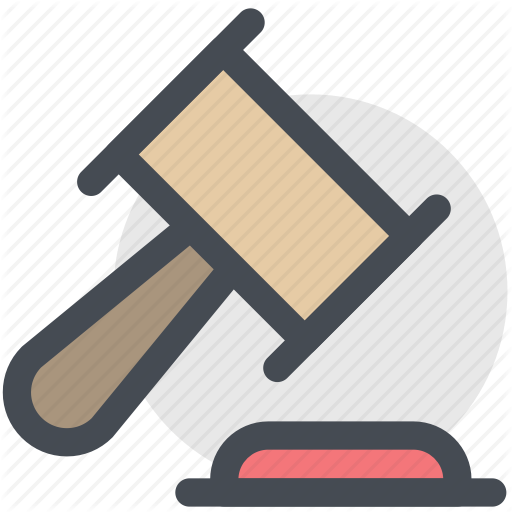 Court, Gavel, Hammer, Judge, Law Icon