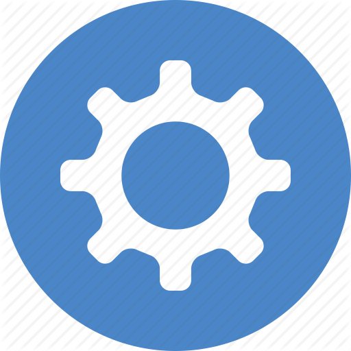 Blue, Circle, Cog, Customize, Gear, Preferences, Settings Icon