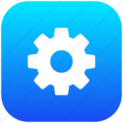 Flat Rounded Square White On Ios Blue Gradient