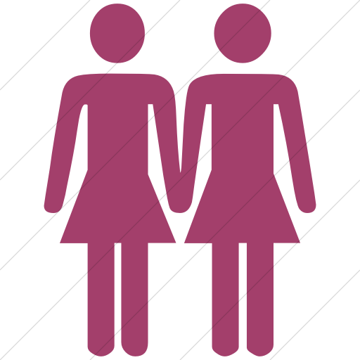 Simple Pink Classica Two Women Holding Hands Icon