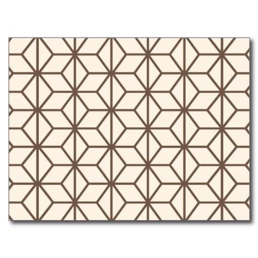 Brown And Beige Geometric Art Deco Pattern Postcard