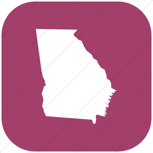 Flat Rounded Square White On Pink Us States Georgia Icon