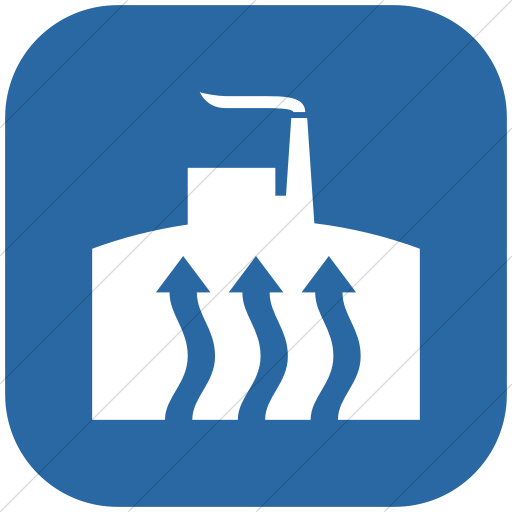 Flat Rounded Square White On Blue Iconathon Geothermal