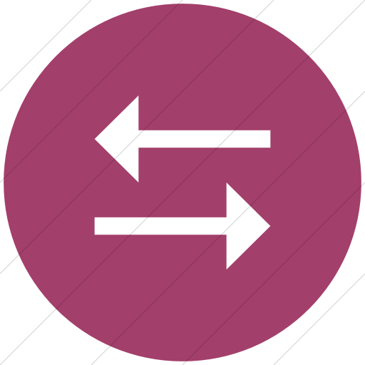 Flat Circle White On Pink Classic Arrows Two Directions