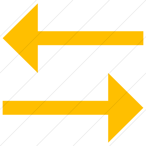 Simple Yellow Classic Arrows Two Directions Icon