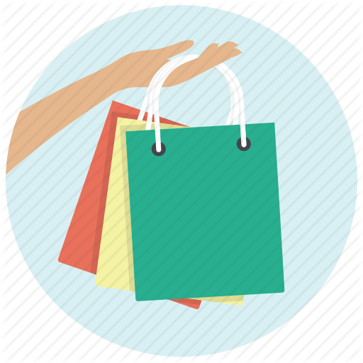 Shopping, Sale, Purchases, Hand, Paper Bags, Shop, Gift Bags Icon