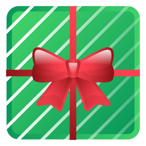 Shiny Green Christmas Gift Icon