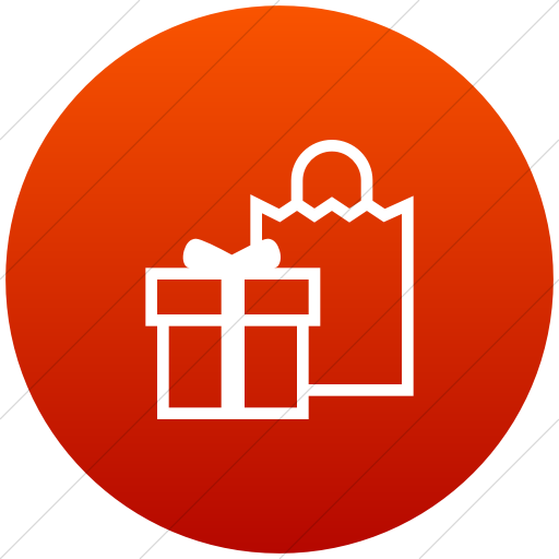 Flat Circle White On Red Gradient Iconathon Gift Shop Icon