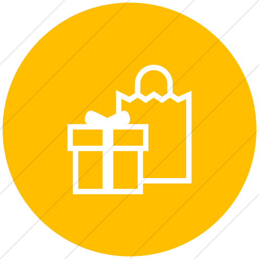 Flat Circle White On Yellow Iconathon Gift Shop Icon