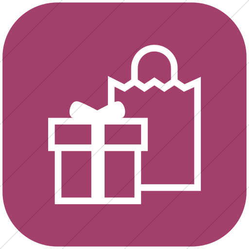 Flat Rounded Square White On Pink Iconathon Gift Shop Icon