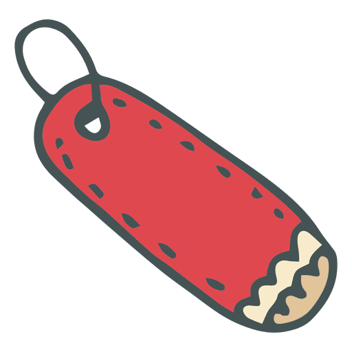 Red Gift Tag Hand Drawn Cartoon Icon